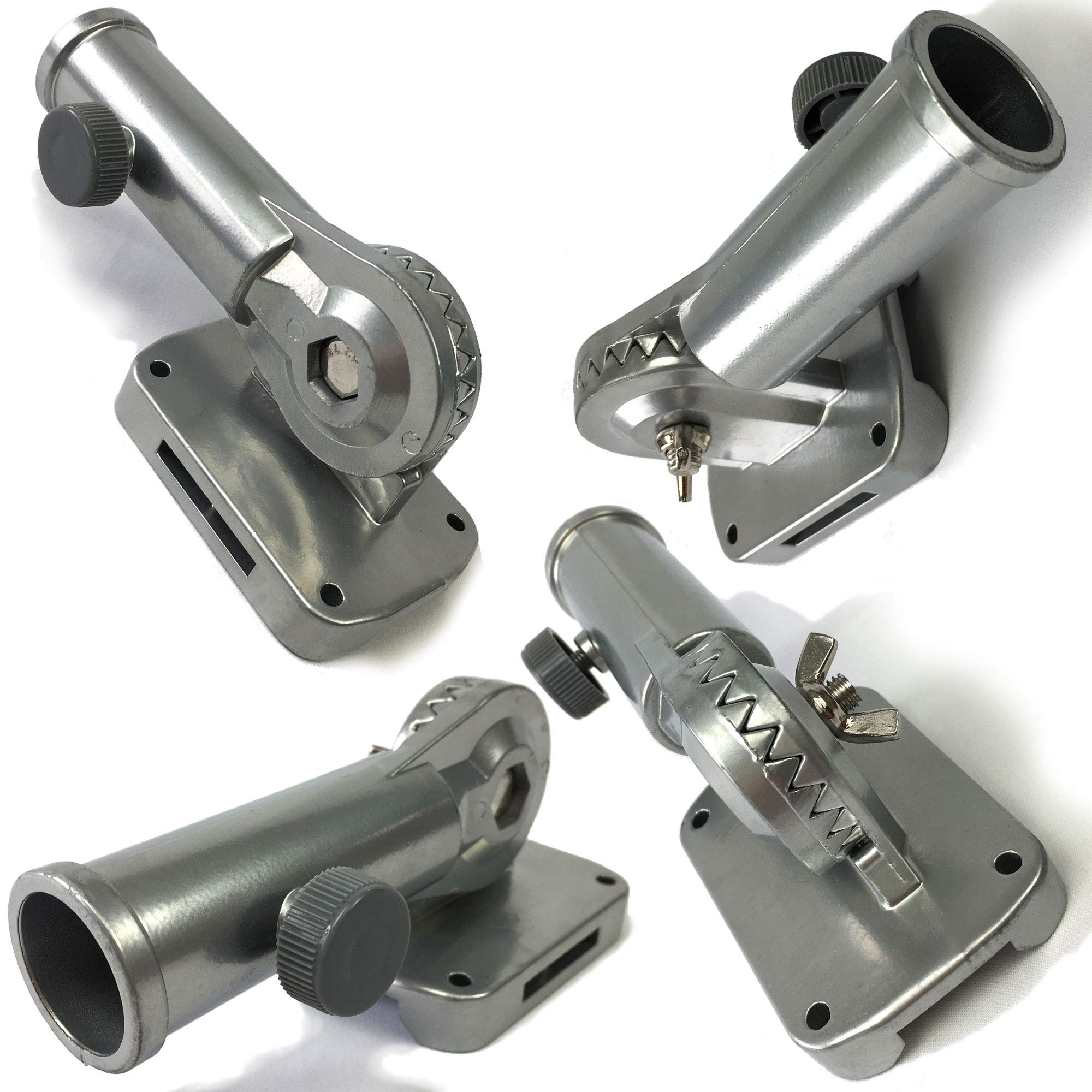 USA Flag Co. Freedom Cast-Aluminum Flagpole Bracket, 13-Position Vertical or Horizontal for 1-inch Diameter Flag Pole Adjustable Mounting Holder (Brushed Aluminum) - Image 3