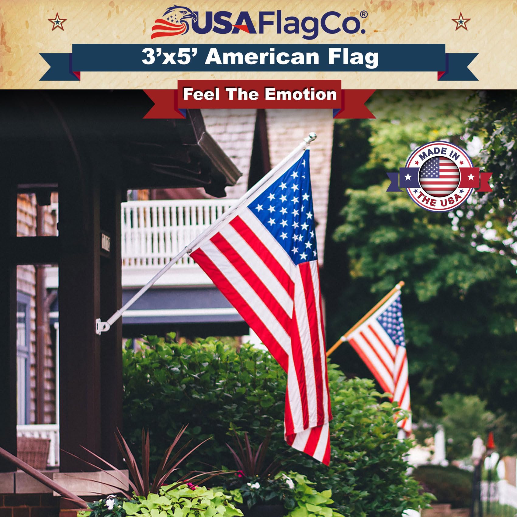 InstaPatriot™ American Flag, Flagpole & Titan™ Bracket Kit - Black - Image 9