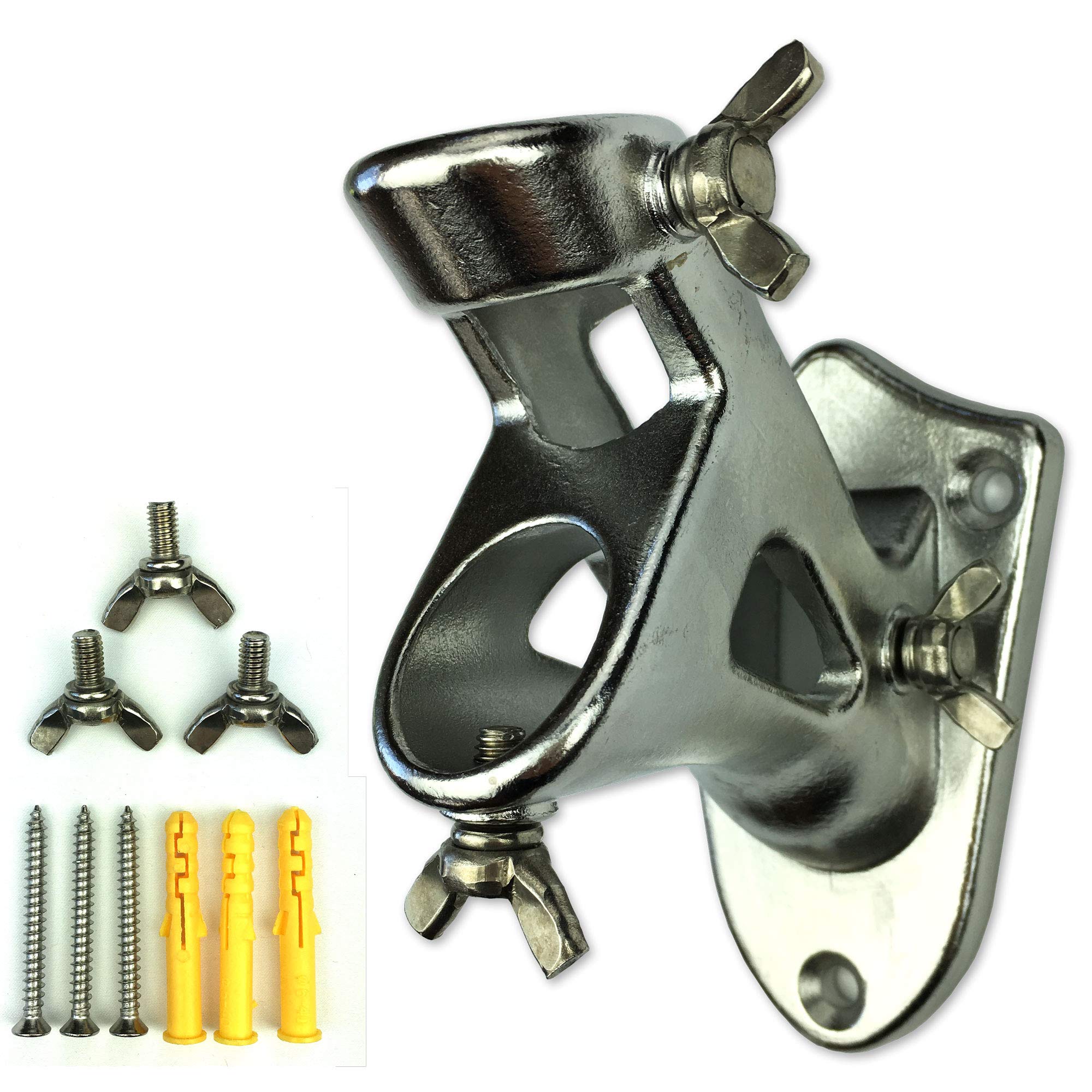 USA Flag Co. TITAN Stainless Steel Flag Pole Bracket - Ultra Heavy Duty 1-inch Mount for American Flag Flagpoles | 2-Way Angle Holder (Silver) - Image 3