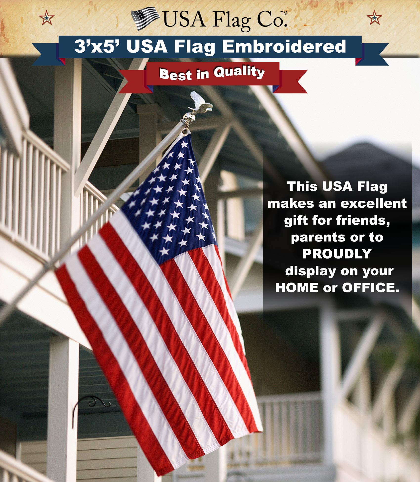 InstaPatriot™ American Flag, Flagpole & Freedom™ Bracket Kit - Vivid White - Image 9