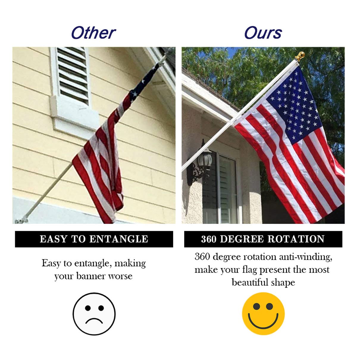 InstaPatriot™ American Flag, Flagpole & Freedom™ Bracket Kit - Vivid White - Image 8