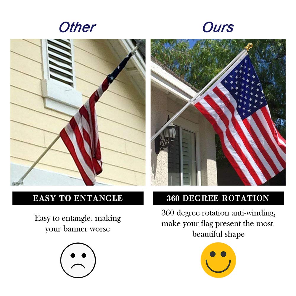 Patriot™ Flag Pole and Freedom™ Bracket Kit - Brushed Aluminum - Image 7