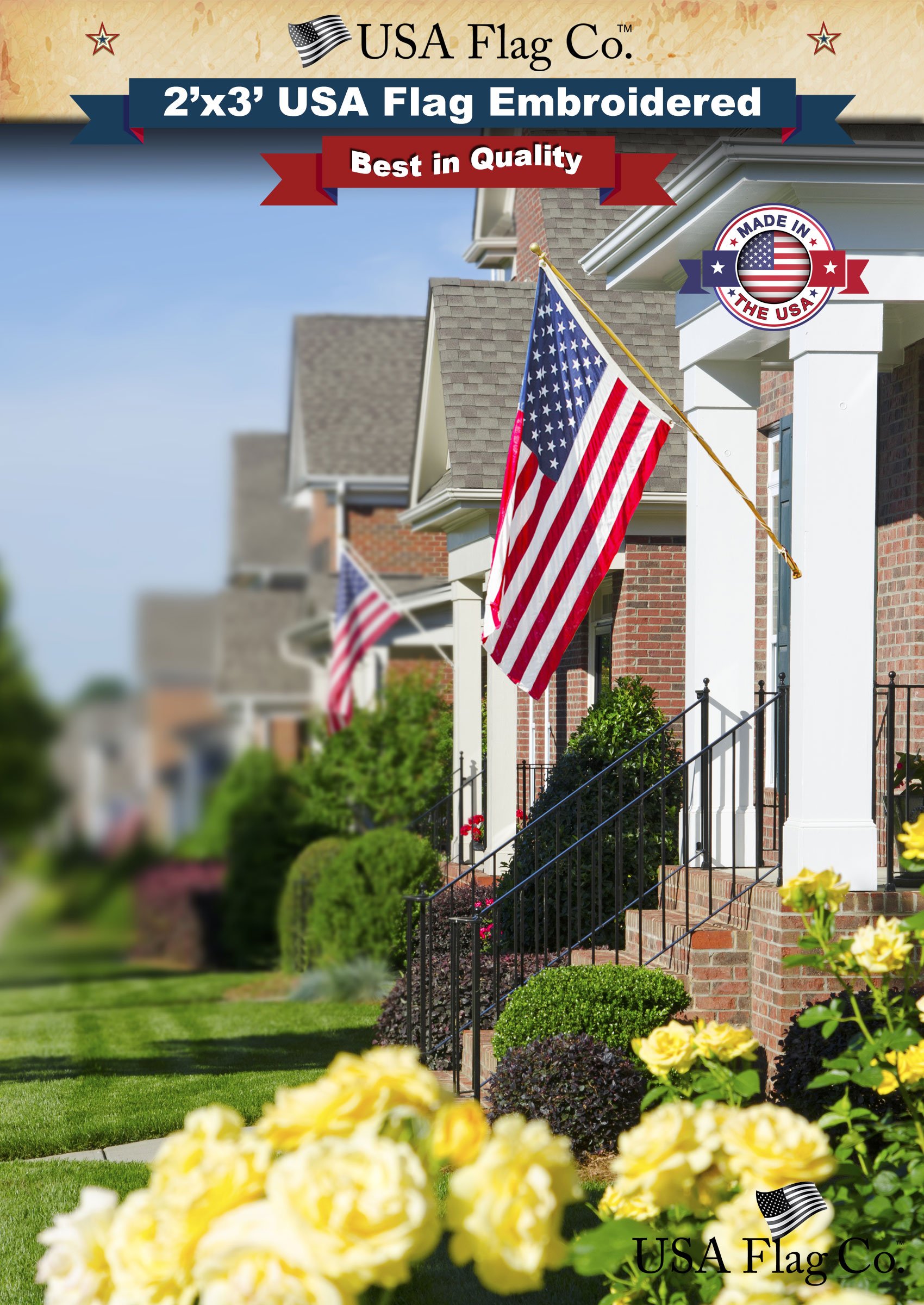USA Flag Co. US Flag Made in USA The BEST 2x3 Embroidered Stars and Sewn Stripes American Flag - Image 8